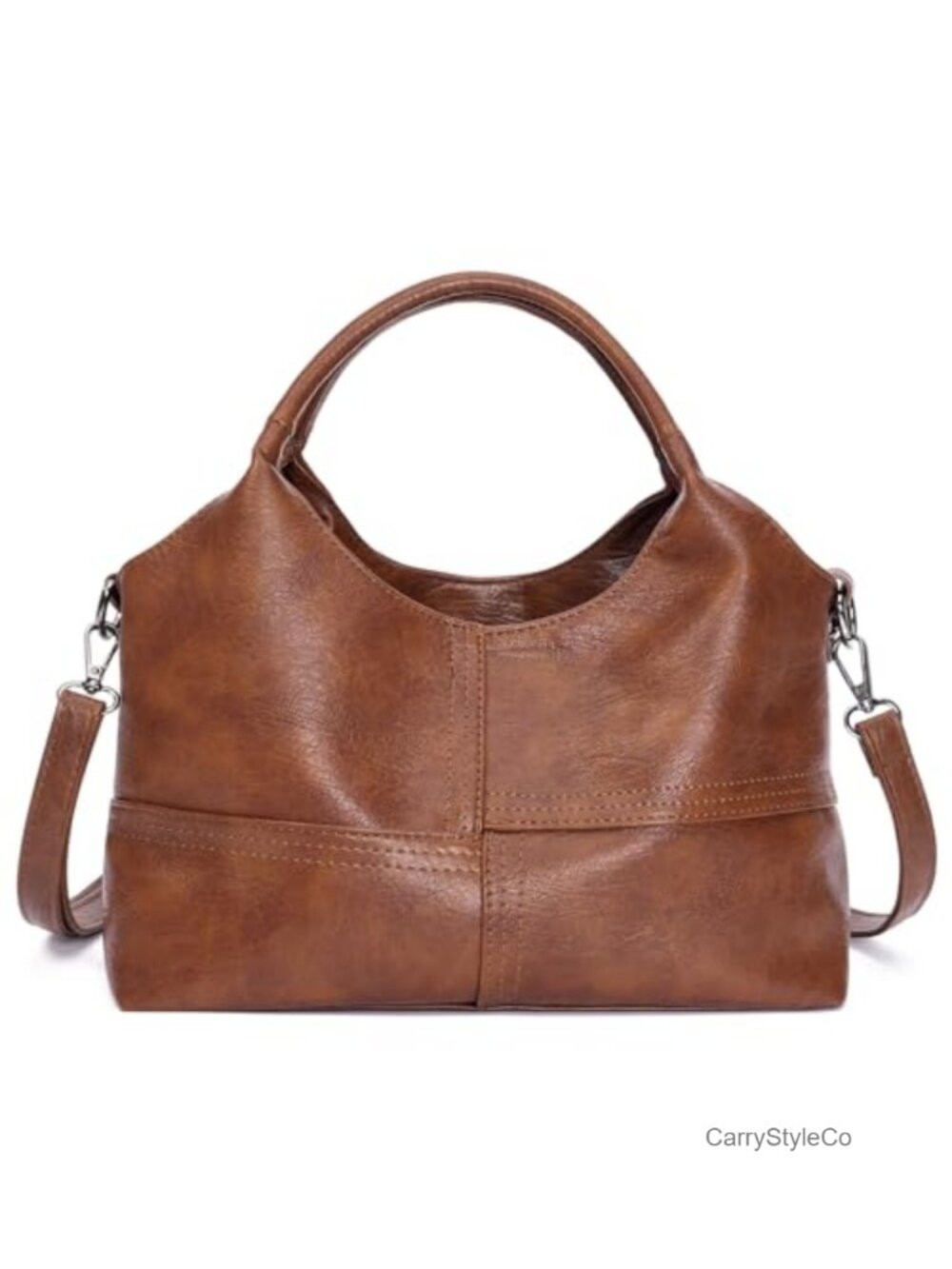 Vegan Leather Tote Bag Medium Crossbody Purse with Adjustable Strap